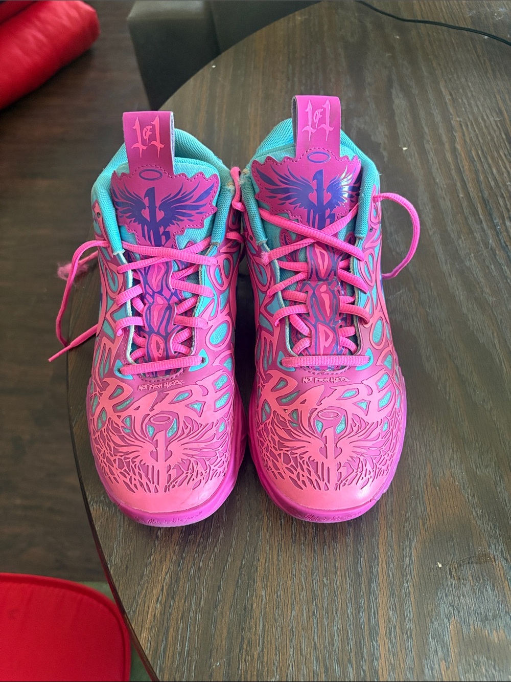 Puma Pink and Teal Kids' Sneakers